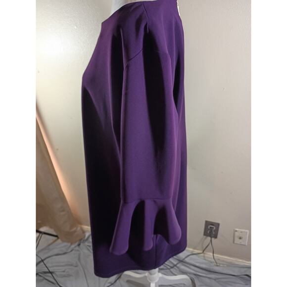 Liz Claiborne Dress Purple Sz 18 Flared Sleeves Office To Party - Picture 7 of 9